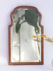 Antique Oak Scalloped Beveled Mirror  Dutch Wooden Framed Wall Mirror  Farmhouse