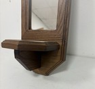 Vintage Wooden Wall Mount Shelf With Small Etched Mirror 17   