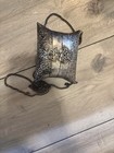 Vintage Ornate Metal Evening Purse Clutch Handbag Chain Strap Silver Tone