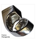 Franco Pianegonda Sculptural Sandblasted Cubic Sterling Silver Ring Size5 75