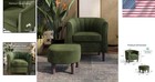 Accent Chair With Ottoman Velvet Small Reading Chair Modern Living Room Lounge