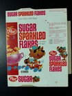 Rare Vintage 1960s Sugar Sparkled Flakes Cereal Box Flat Nm   