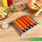 Stainless Steel Hot Dog Roller Grill Bbq Sausage Cooker Holds 5 Hot Dogs