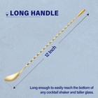 2 Pcs 12 Inches Bar Spoon  Long Handle Mixing Stirrers For Drink  Stainless