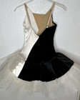 Curtain Call Dance Costume Tutu Size Ame  Black Cream Embellished Stretch