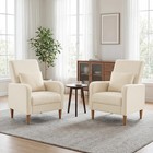 Colamy Modern Upholstered Accent Chair Armchair With Pillow  Fabric Reading Livi