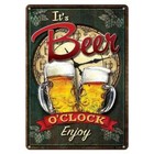 It s Beer O  Clock Enjoy  12 X 8 Inch Metal Sign