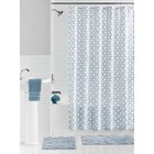 15 Piece Shower Curtain Set Bath Rug Hooks Diamond Print Machine Washable New