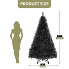 7 5 Ft Black Christmas Tree 1258 Tips Easy Assembly Hinged Unlit Flame-resistant