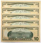 New Uncirculated Ten Dollar Bills Series 2017a  10 Sequential Notes Lot Of 5