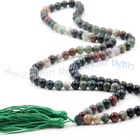 Tibet Buddhist Multi-color Agate Gems 108 Prayer Beads Mala Necklace Meditation