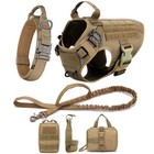 Military Pet Vest  Tactical Training Dog Harness And Leash Set For All Breads