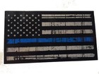 Tattered Police Officer Thin Blue Line Reflective American Flag Decal Sticker 