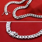 925 Sterling Silver 10mm Miami Cuban Link Chain Men s Necklace W  Box Lock Clasp