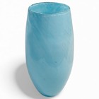 Vintage Light Blue Blown Art Glass Vase 12  Tall 5  Diameter