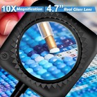 Floor Magnifying Lamp 10x With Light 56 Led Flexible Gooseneck Stand For Close W
