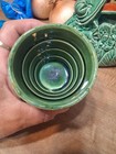 Vintage Mccoy Green Glazed Pottery Planter Lot Of 2