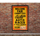 1960s Rb Motor Speedway Auto Racing 14x22 Framed Poster  Stock Midget Race Cars 