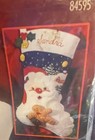 Bucilla Jumbo Christmas Felt Stocking Kit 28  Long Santas Trea84595 Unopened Kit
