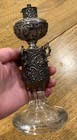 Beautiful Unique Antique German 800 Silver   Glass Whale Oil Lamp