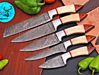 Custom Made Hand Forged Damascus Steel Blade Chef Set Kitchen Knives M 68