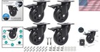 Dual Brake 4 Inch Swivel Casters - 2000lbs Load Capacity For Safety   Stability