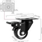 2  Caster Wheels  Set Of 4 Heavy Duty Locking  Swivel Casters W  Brake Top Plate
