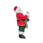 Kurt Adler Fabrich   Musical Italian Santa Standing Christmas Figurine  10 5 
