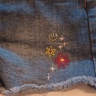 Cat   Jack Girls Denim Overall Shorts Floral Embroidered Xs  4 5  Pockets