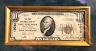 1929  10 Erie National Bank Note Philadelphia Framed Currency Display