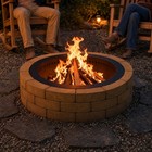 Aoodor 36   Fire Pit Ring Round Smokeless Double Layer For Camping Wood Burning