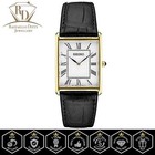 Seiko Men s Watch Quartz White Dial Black Leather Rectangle Gold Tone Swr052 New