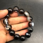 Old Tibetan Buddhism Natural Agate Dzi Eye Amulet Prayer Bead Bracelet k903