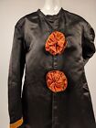 Antique 1920   s Black Silk Satin 2 Pc Clown Halloween Costume W Rosettes
