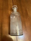 Antique 32oz Molded Glass Apothecary Bottle W Lid Made By W t  Co 1890-1901