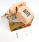 Vtg New Pink Beige Salmon Cortelco Push Button Telephone Desk Phone Usa