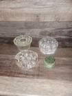 Lot Of Four Vintage Flower Frogs  Two Glass One Metal And One Plastic