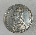 1889 Great Britain Jubilee Head Silver Crown 925 Sterling Sharp Coin Once Clean