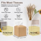 Aisoso 2 Pcs Square Cream Tissue Box Cover Pu Leather Decorative Tissue Organize