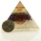 Amethyst And Clear Quartz Orgone Pyramid 75mm Emf 5g Energy Protection Generator