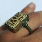 Egyptian Artifact Ring Featuring Detailed Hieroglyphs For A Unique Vintage Appea