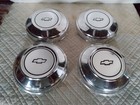 4 Unused Oem Chevrolet Chevy Dog Dish Chrome Hubcaps  10 3 4  Diameter  Police