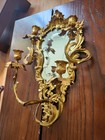 Antique French 19th C  Louis Xv Rococo Style Gilded Ormalu Girandole Mirror