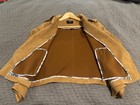 Tahari Women s L Faux Leather Suede Moto Jacket Blazer Brown 