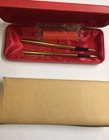 Pen Set Ball Point   Fountain  Gold Color Gift Set In Case 
