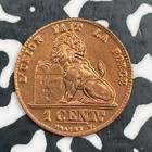 1912 Belgium 1 Centime Lot n0808 High Grade  Beautiful  Km 76