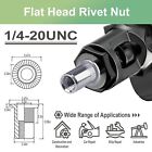 115 Pcs 1 4-20unc Rivet Nuts Carbon Steel Flat Head Threaded Insert Knurled 