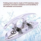Boat Flip Up Cleat 316 Stainless Steel Boat Folding Cleat 4-1 2 Inch Marine F   
