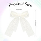 Large Lace Hair Bow Clips  Beige Hair Bows With Long Tails Lace Hair Ribbon Bow 