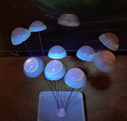 70 s 7in Atomic Kinetic Sculpture Wire Acrylic  Resin  Gumdrop Pennies Glows